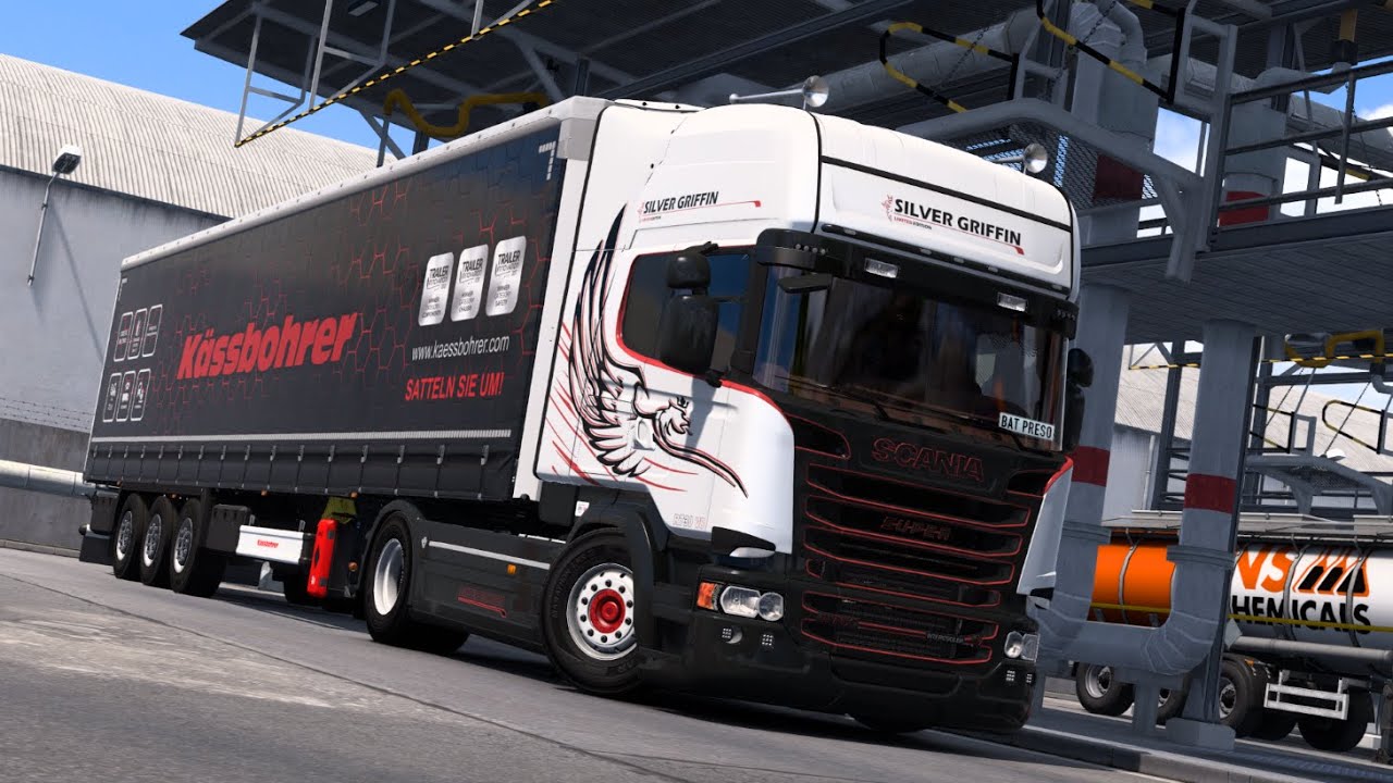 Euro Truck Simulator 2 Scania R730 Silver Griffin Morning ride (Almaraz - Madrid)