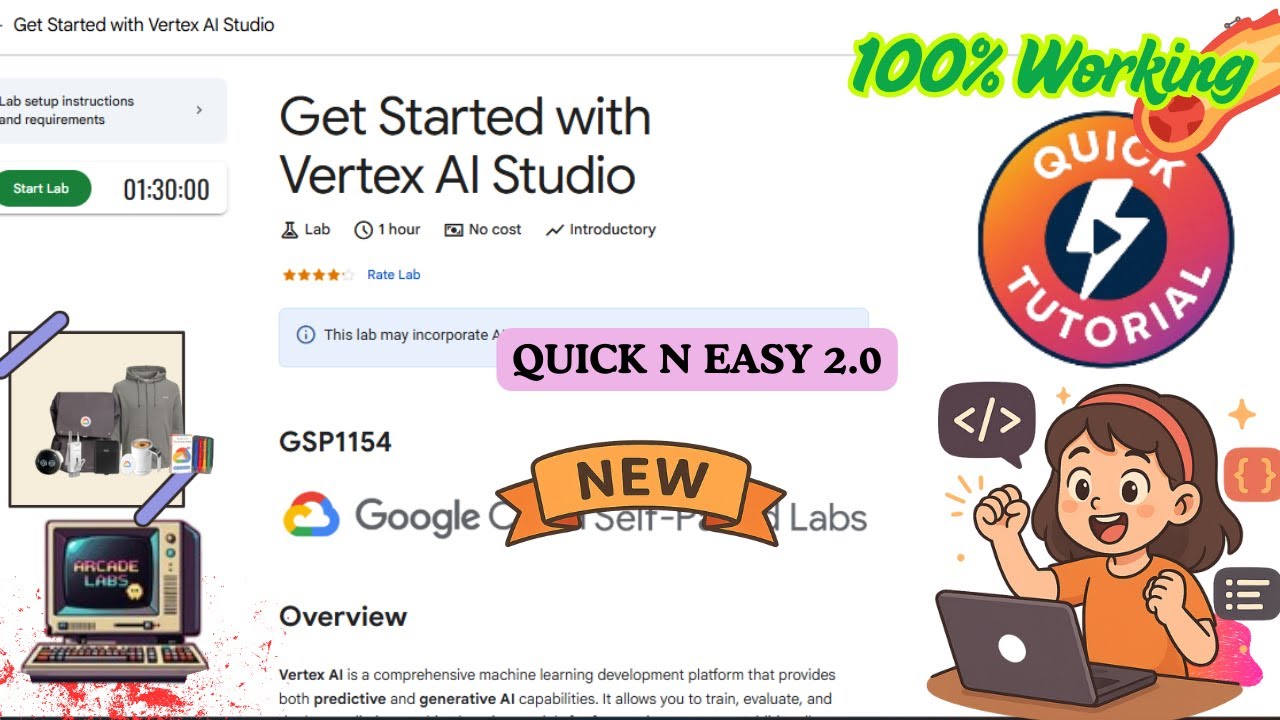 Начало работы с Vertex AI Studio | Последняя версия, полностью рабочая #GSP1154 ##qwiklabsarcade2025
