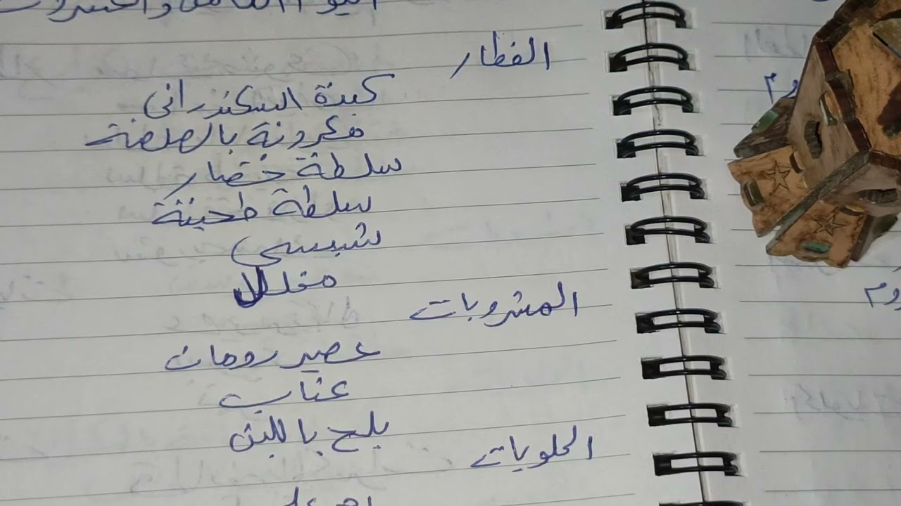 منيو اليوم الثامن والعشرين من رمضان فطار وسحور ومشروبات وحلوبات