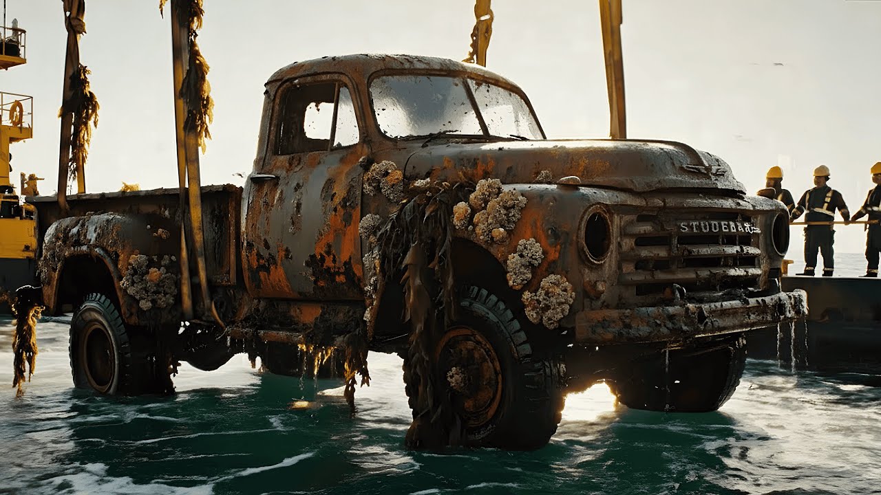 Hidden Beneath the Ocean —  Restoring a Sunken Military Studebaker US6 Truck WW2  Deep Sea ASMR Rest