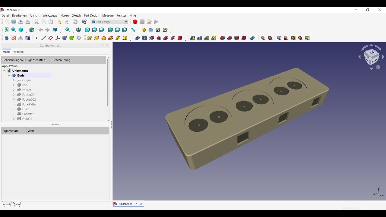 FreeCAD 0.19 V6 Engine (Cylinder Head)