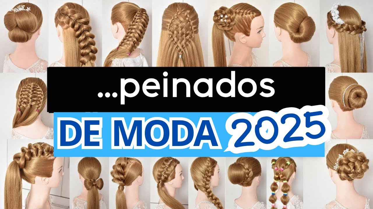 TRENZAS y PEINADOS de MODA 2025 - SEMIRECOGIDOS FÁCILES para FIESTAS de NIÑAS ESCUELA