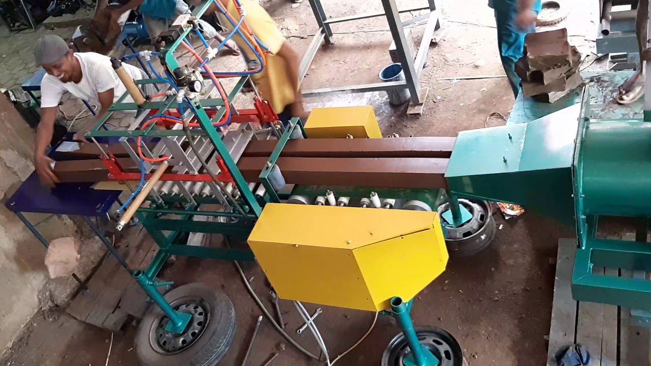 Mesin Cetak Bata Persegi panjang || uji produksi
