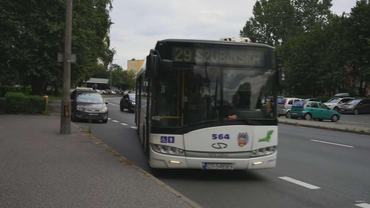 Poland, Toruń, bus 29 ride from Rubinkowo Centrum to Plac Daszyńskiego II