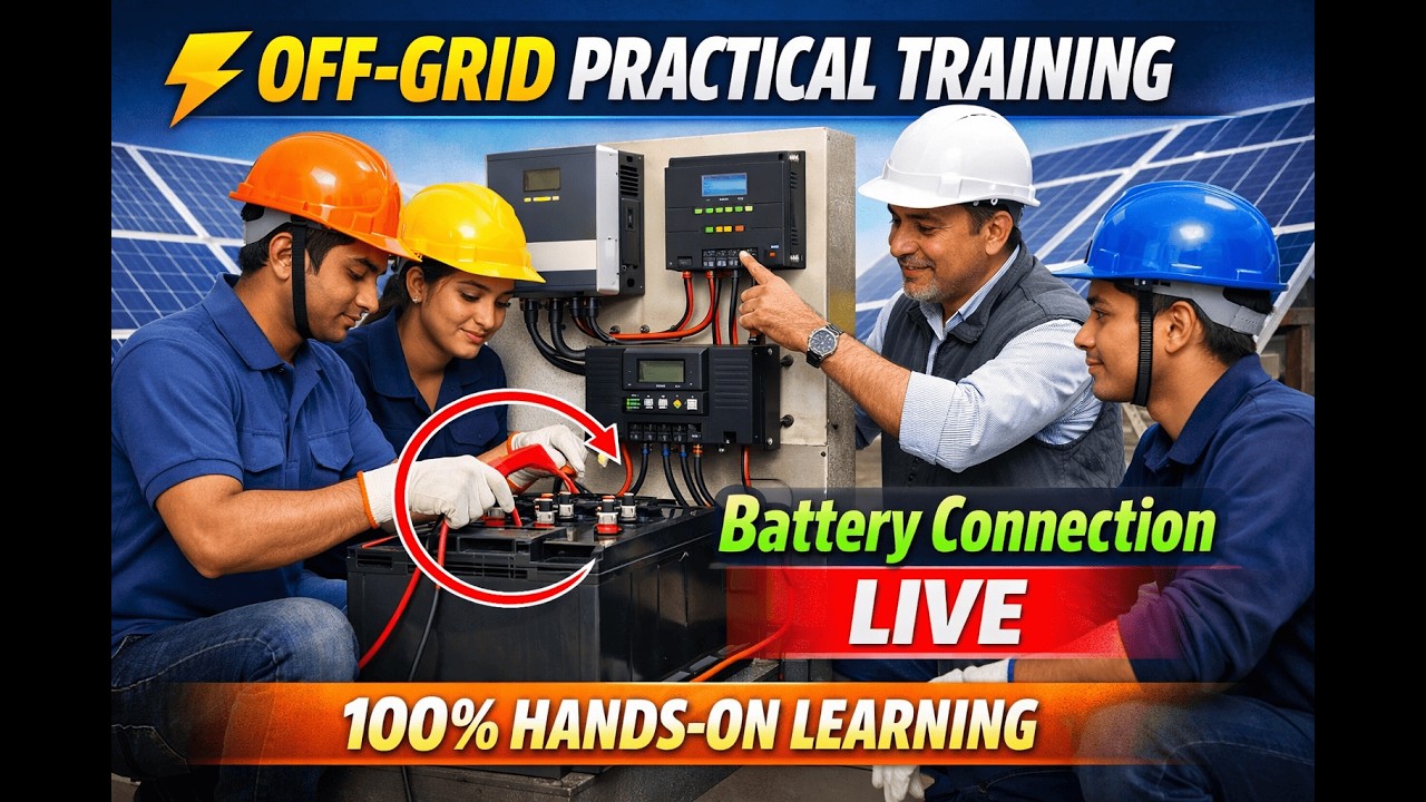 Off-Grid Solar PV Practical | Battery Connection Step-by-Step Training 🔋⚡