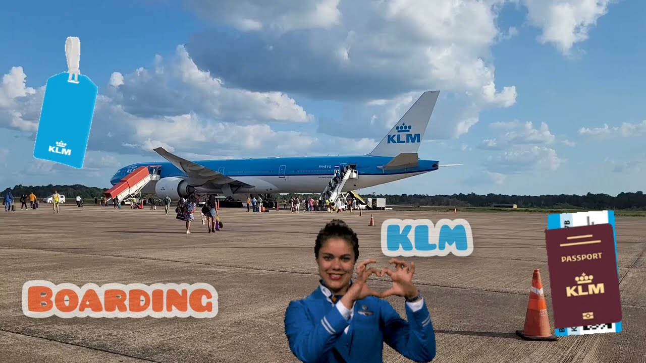 KLM boarding and departure from Suriname  to Amsterdam(1)