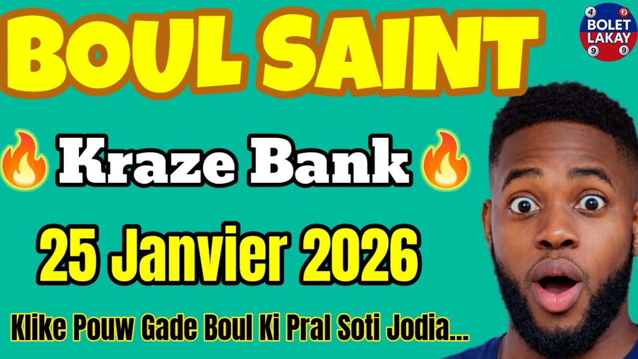 Boul Saint lotto 5 Chif ak maryaj pou Jodi Dimanche 25 Janvier 2026 Lan #boulsaint #tchala #boulcho