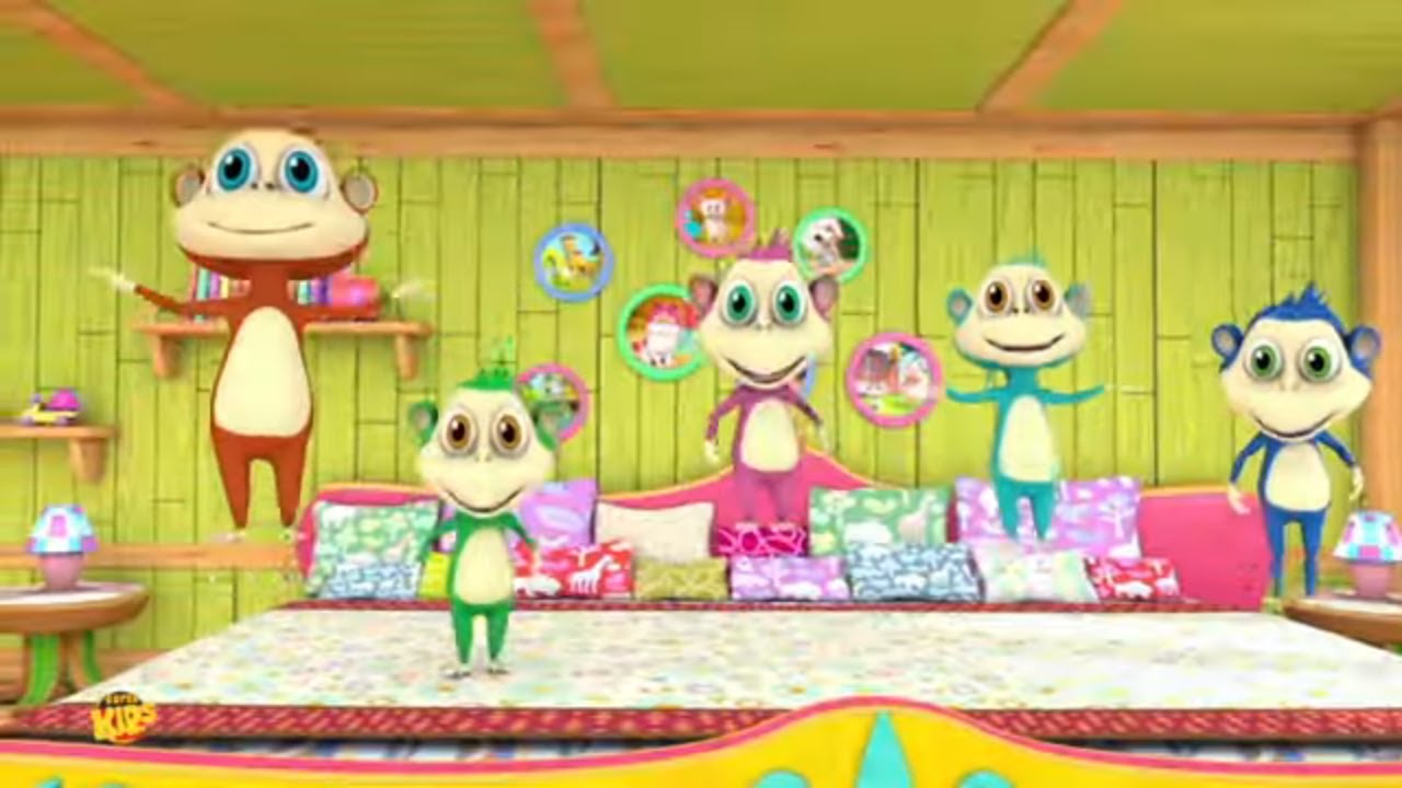 fünf kleine affen | Kinderlieder | Kindergedichte | Five Little Monkeys | Kids Nursery Rhymes