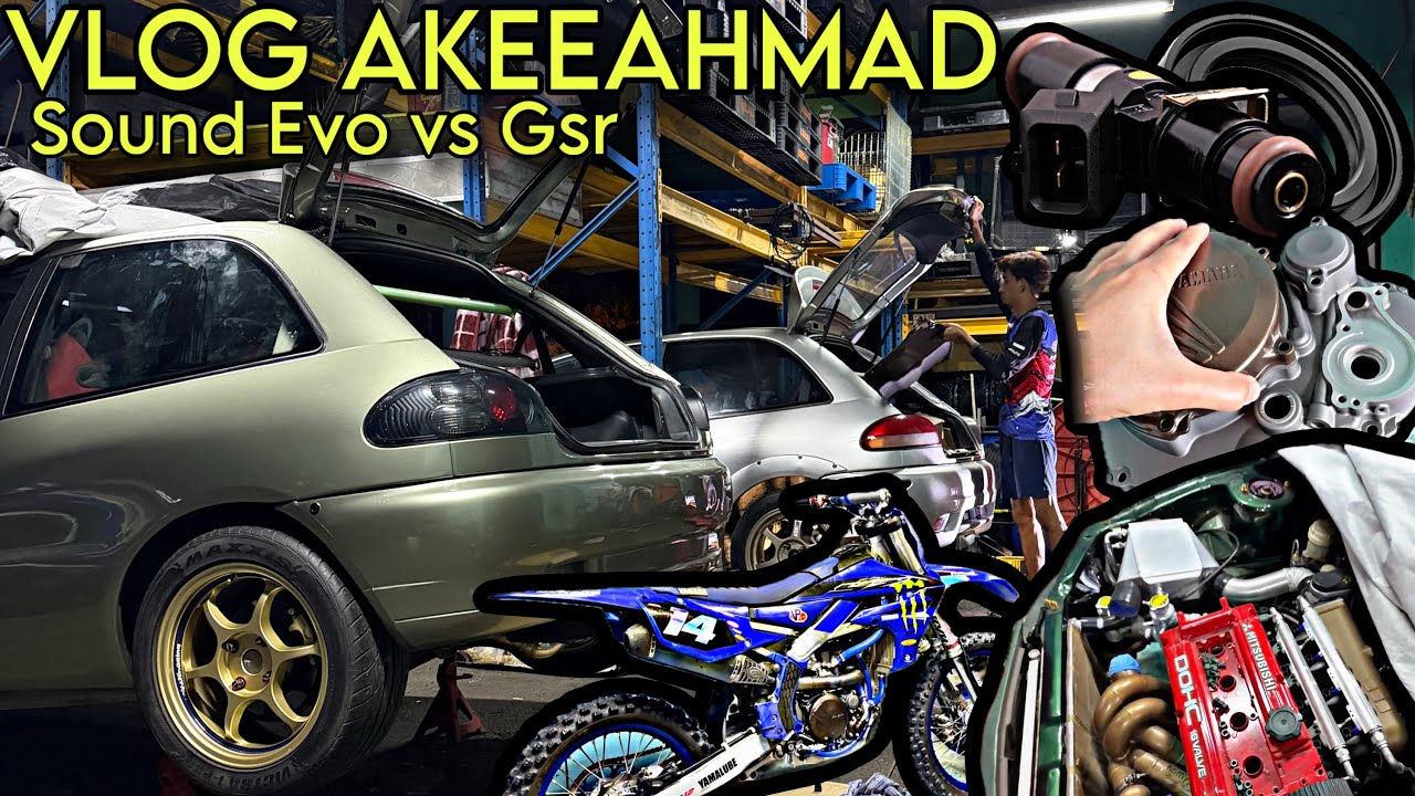 Vlog AkeeAhmad Edisi :Waja❌Raya? Oilseal Yz250F, Satria Tukar Exhaust & Relocate AirCond, GSR vs Evo