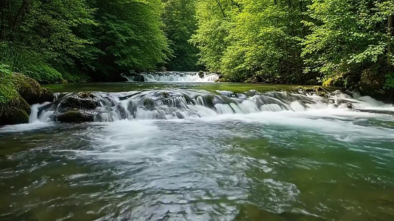 Slow Flowing River Sounds | Peaceful Nature Water for Deep Sleep and Relaxation