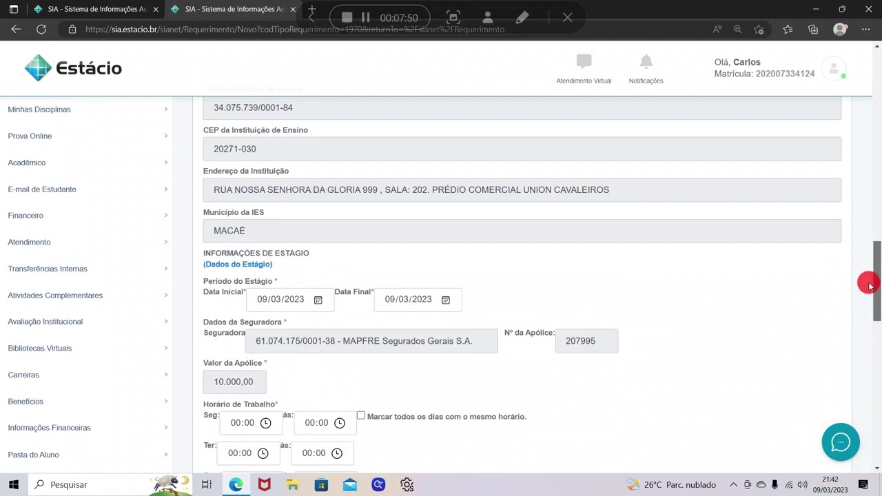 ESTÁCIO - PREENCHENDO E SUBMETENDO TERMO DE ESTÁGIO OBRIGATÓRIO (PASSO A PASSO)