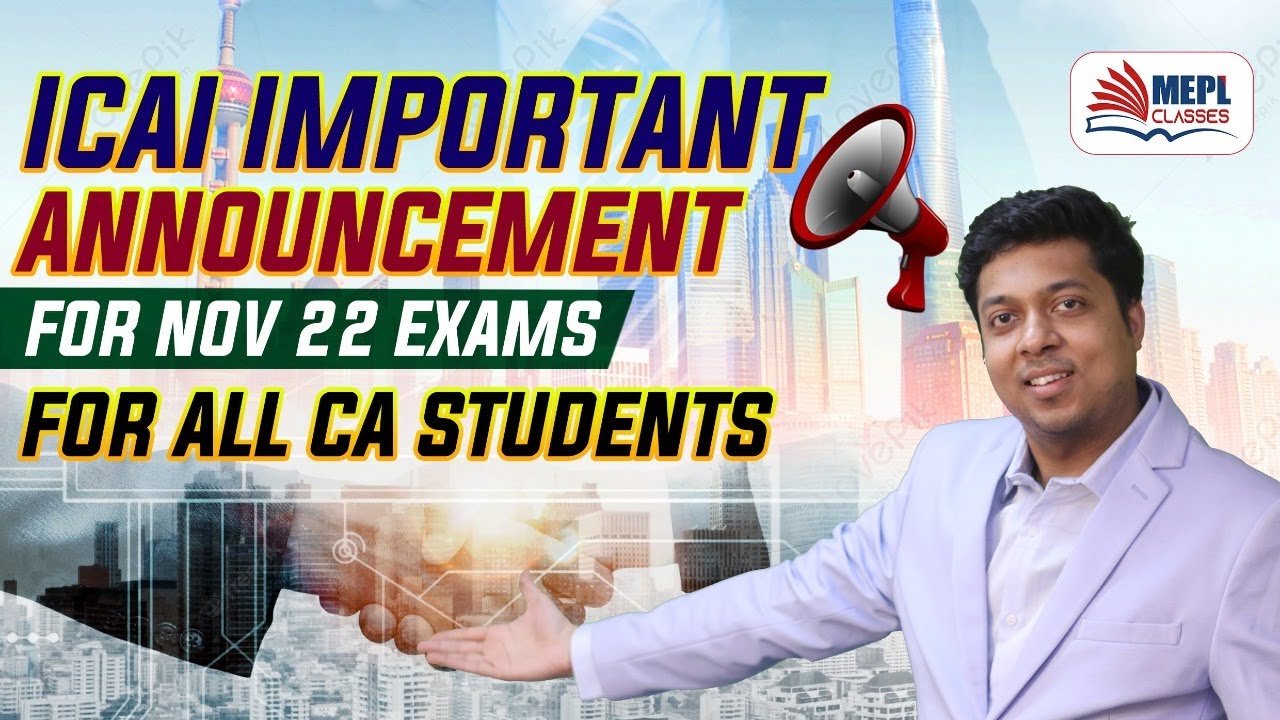 ICAI Important Announcement For Nov 22 All CA Students | Mohit Agarwal