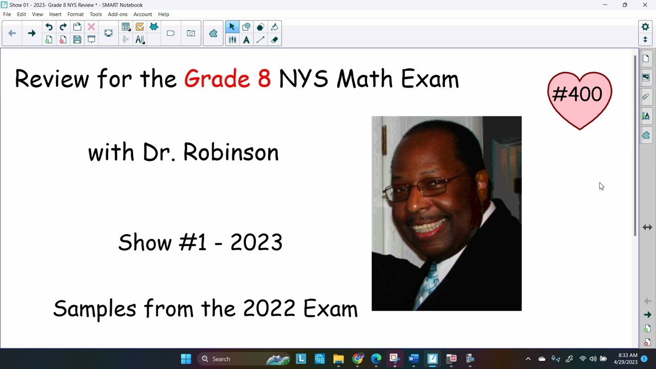 Review for 2023 NYS Math Exam - Grade 8
