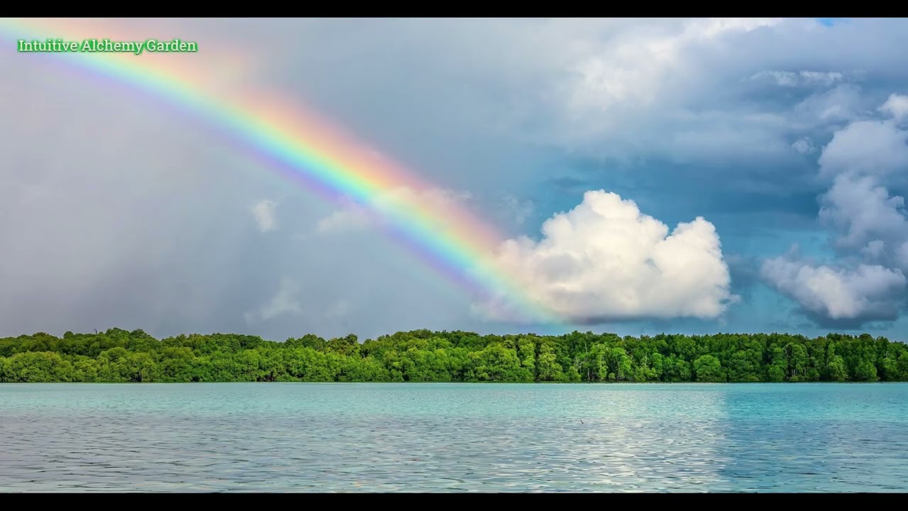 Natural Endorphin Release| Rainforest Bird Sounds Miracle Rainbow Over Alchemy Island Hidden Forrest
