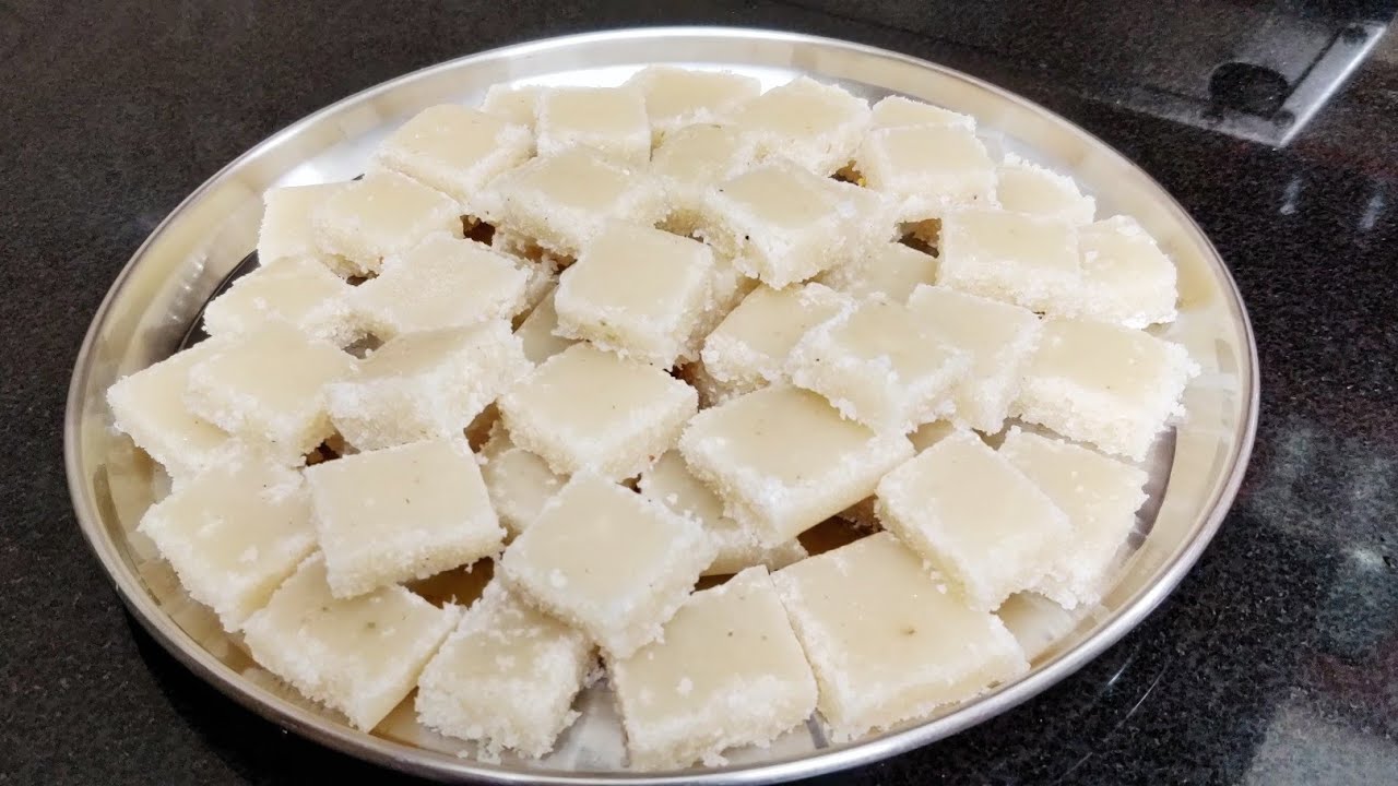 coconut burfi | தேங்காய் பர்ஃபி பளிச்சுன்னு வெள்ளை வெளேர்னு வேணுமா... இதப்பாருங்க. அருமையா செய்யலாம்