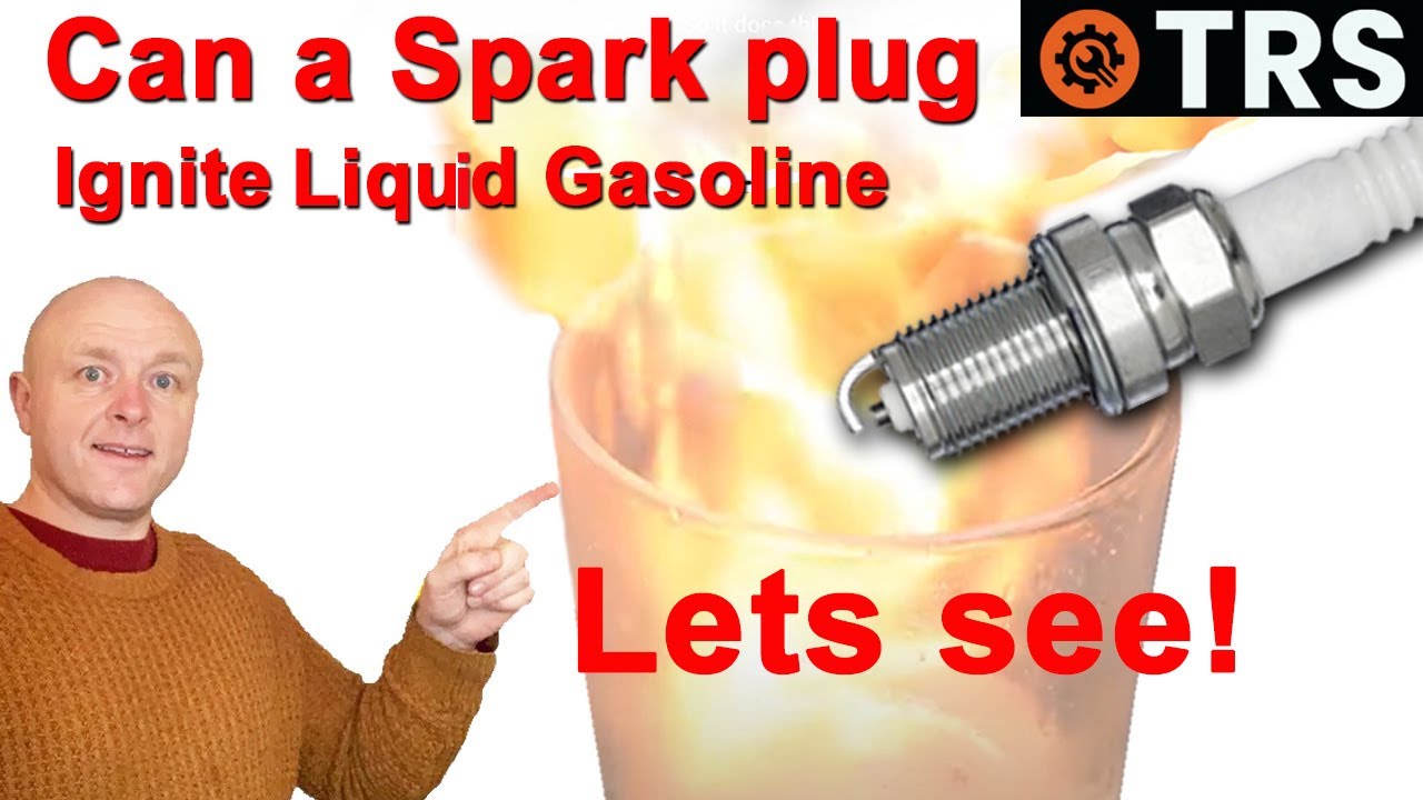 Может ли искра свечи зажигания воспламенить жидкий бензин? — Взорвётся ли он? — Эксперимент (Крей...