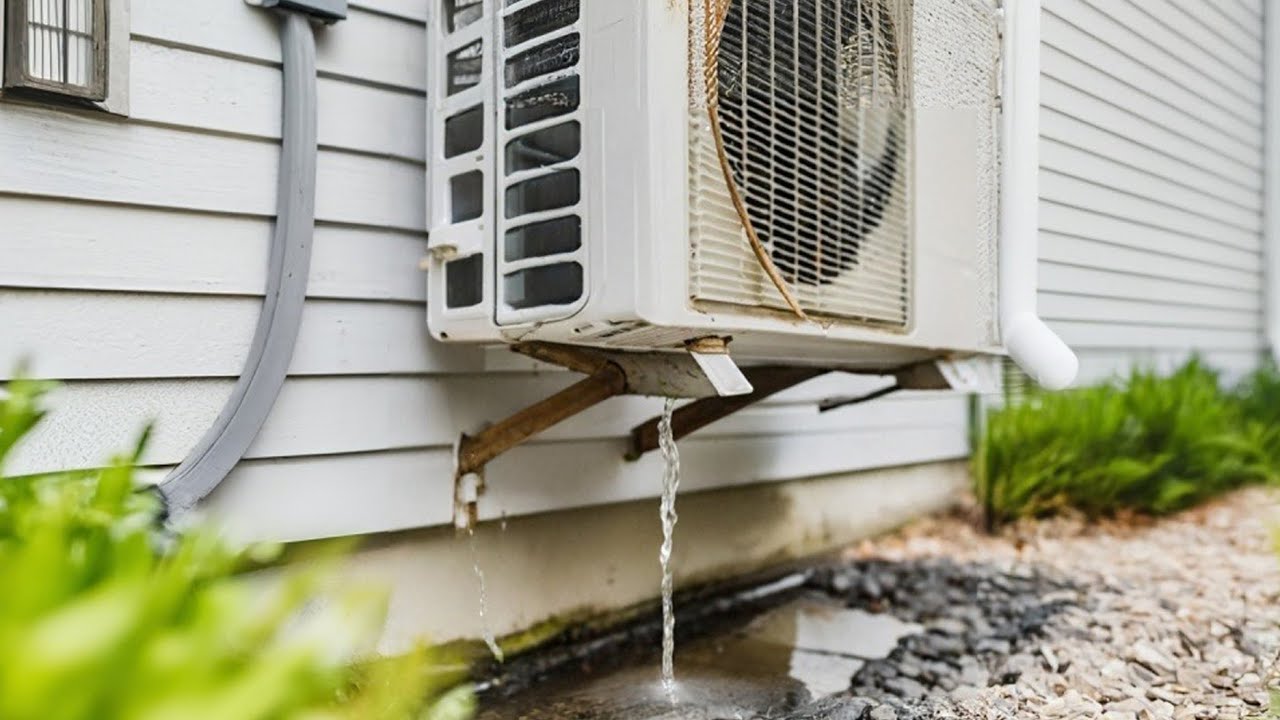 Why is the outdoor unit of my mini-split leaking?