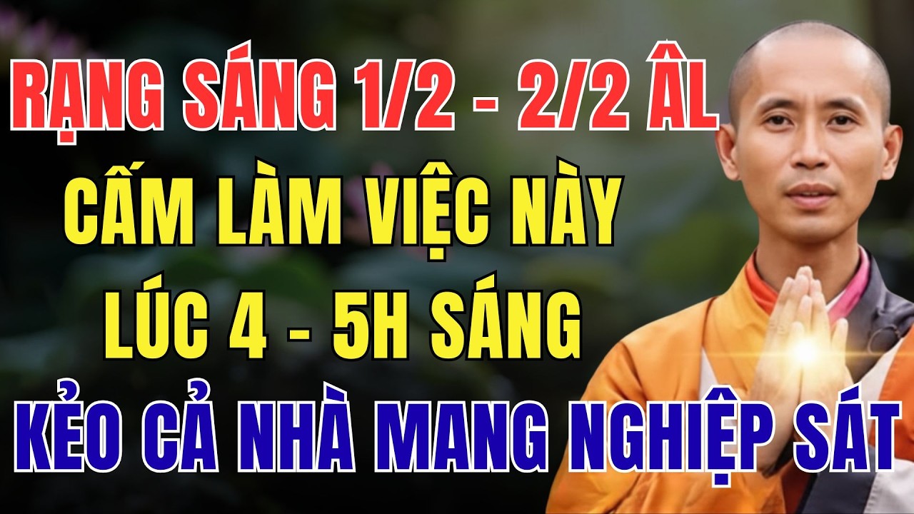 RẠNG SÁNG 1/2 - 2/2 ÂM LỊCH, CẤM LÀM VIỆC NÀY LÚC 4 - 5H SÁNG, KẺO CẢ NHÀ MANG NGHIỆP SÁT