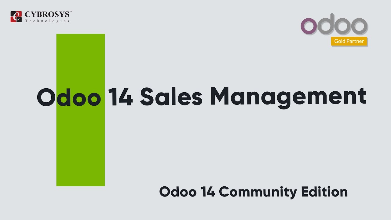 Odoo 14 Sales Management | Odoo Community Edition