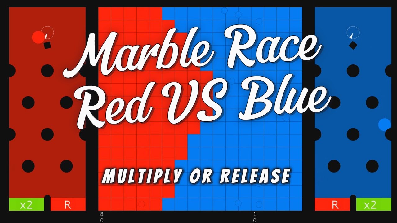 Marble Race - Red VS Blue - Multiply or Release | ZwollywoodZz