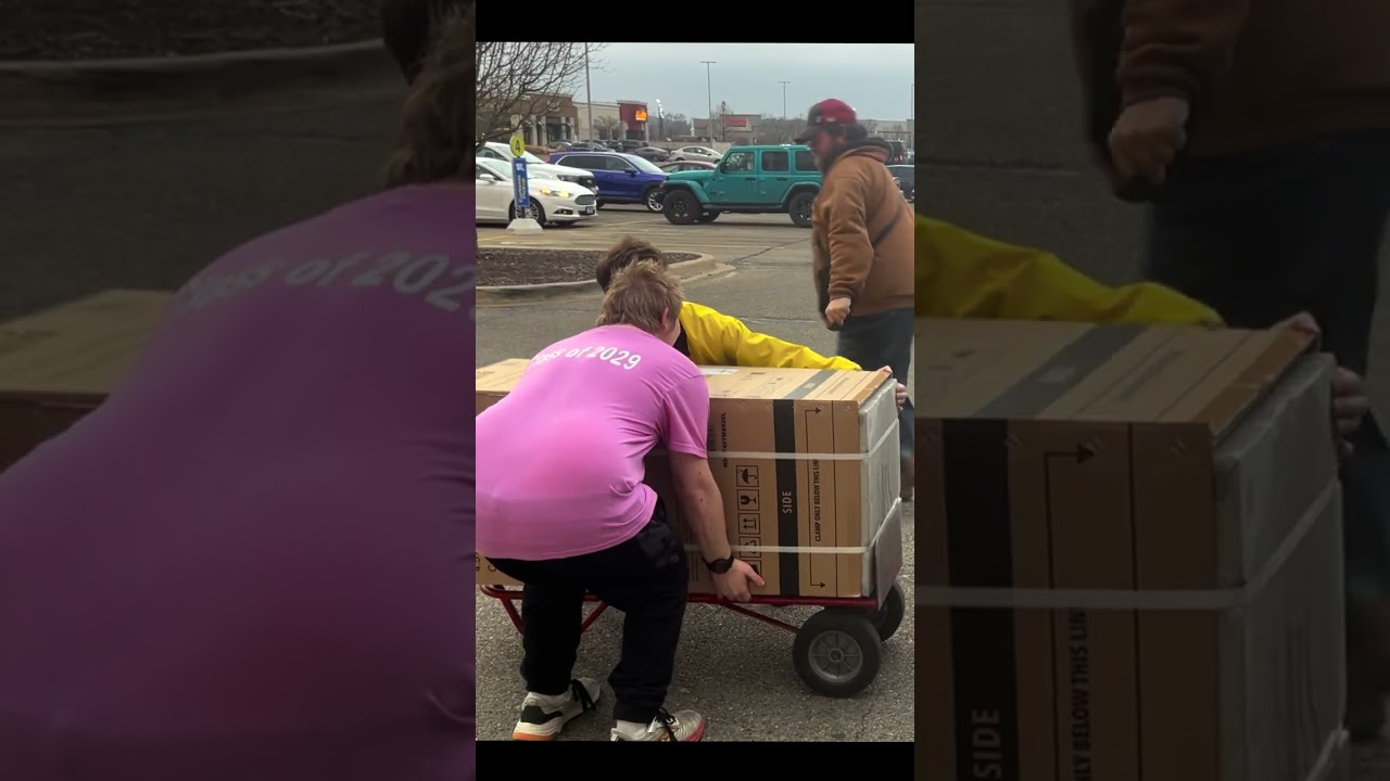 Picking up the new truck fridge 