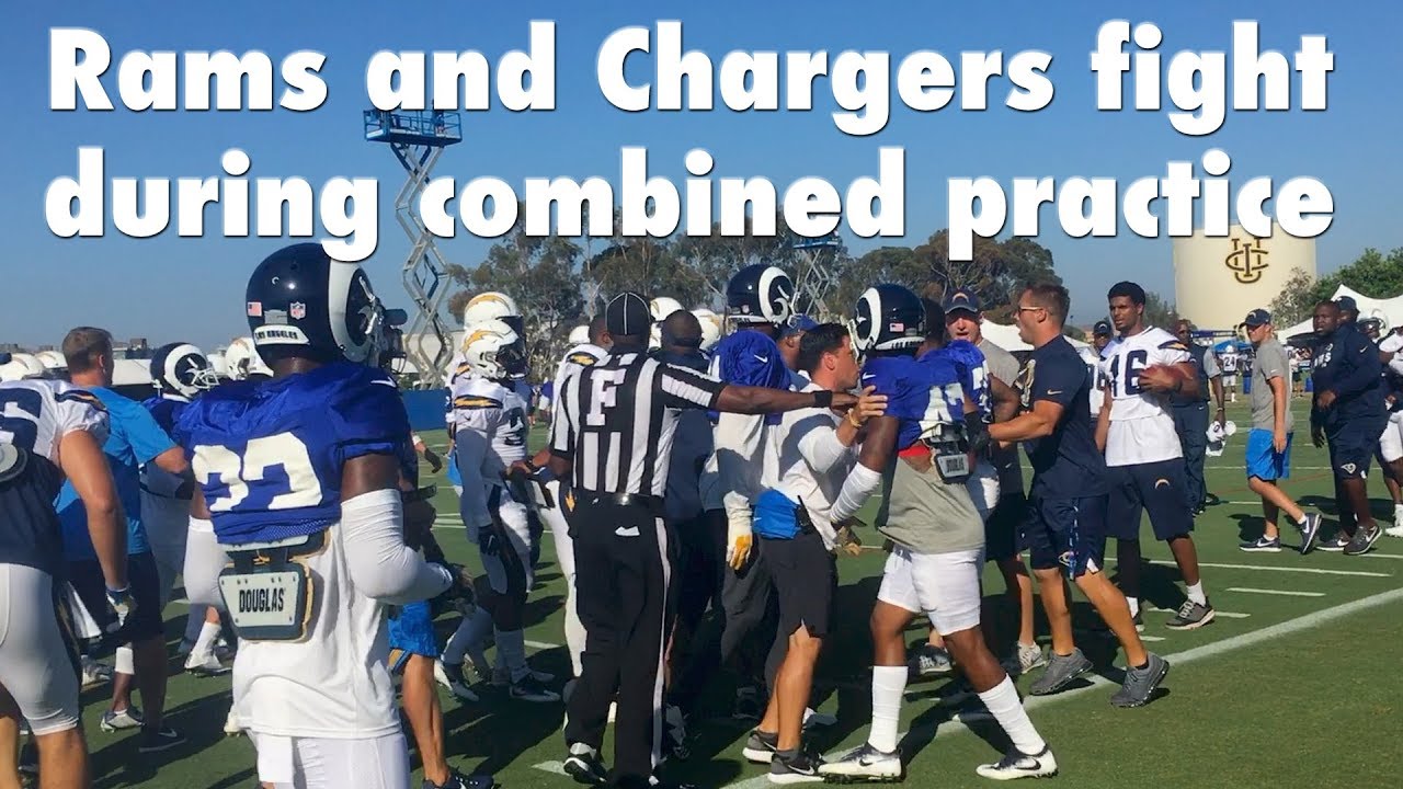 Raw: Rams And Chargers Players Fight At Practice | Los Angeles Times