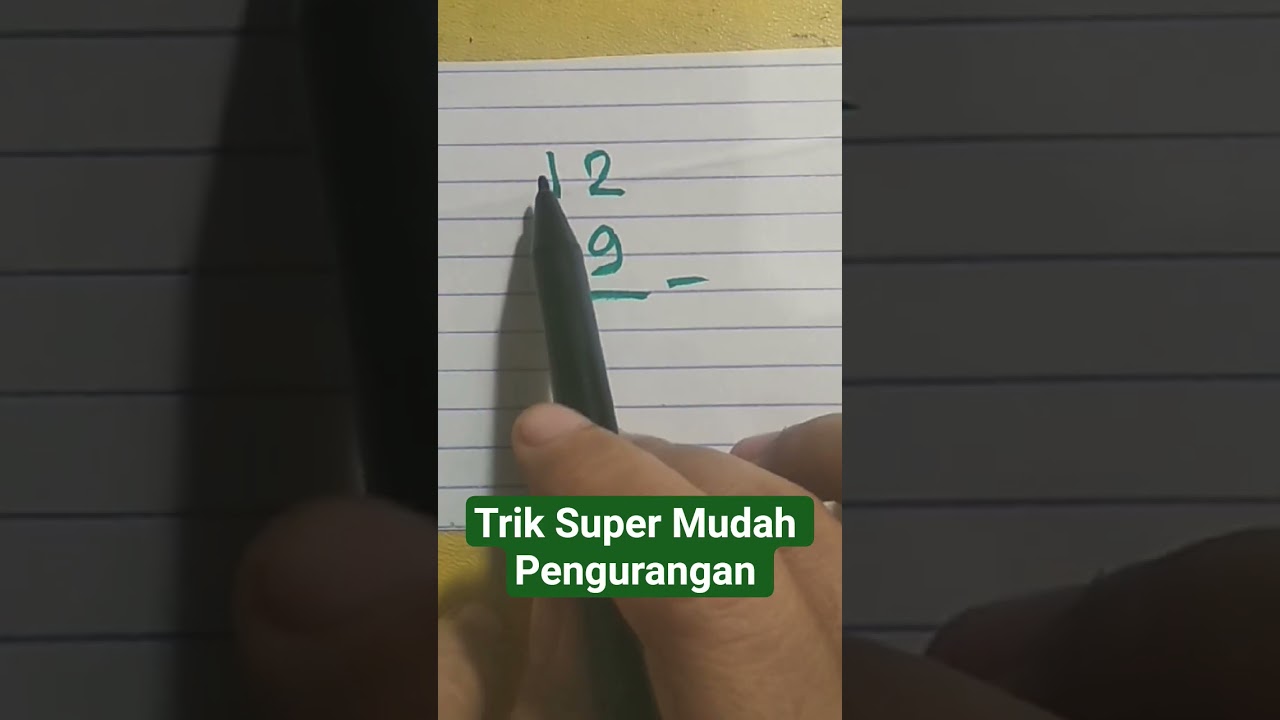 Trik Super Mudah Pengurangan 12 dan 9 #shorts #youtubeshorts #maths