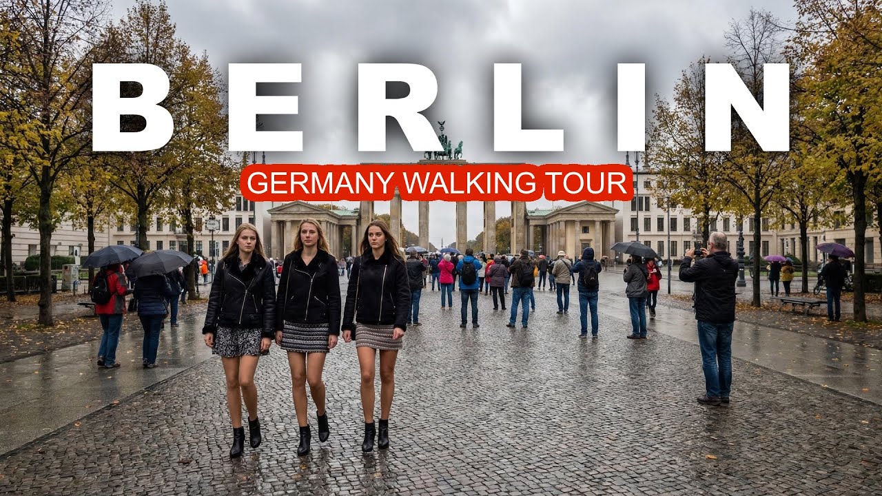 Berlin, Germany walking tour on a CLOUDY DAY 4K 60 FPS