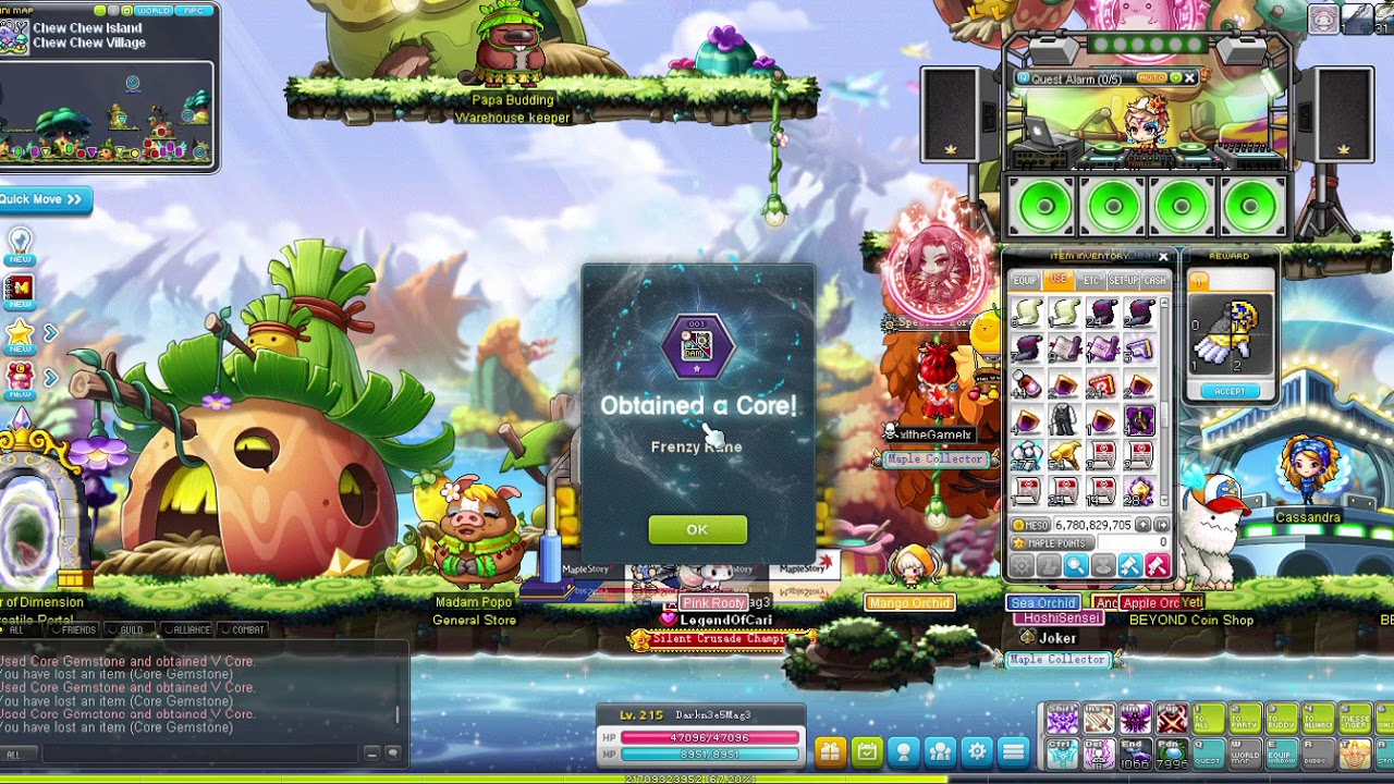 MapleStory SEA Dark Knight opening 400 nodestones/gemstones