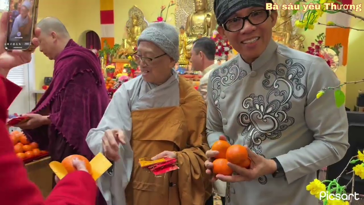 Tu viện viên quang.. đại lễ đầu năm 2926/ múa lân. Đốt pháo.. phát lộc ! Và đố vui ..U S❤️❤️🧧🧧🧧🧧