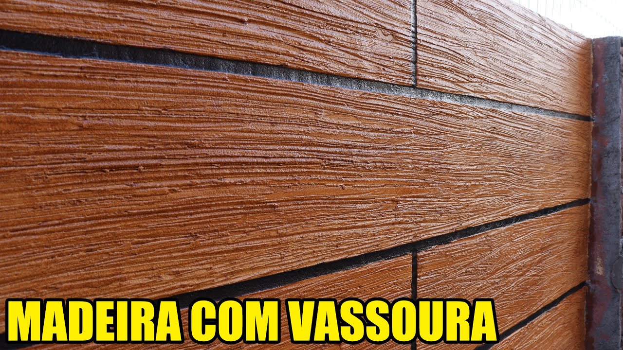 Como Fiz o REBOCO Virar MADEIRA Usando uma VASSOURA - Faça Você Mesmo