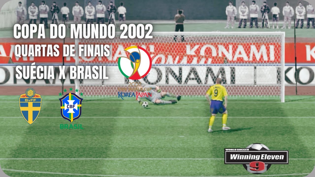 Suécia vs Brasil | COPA DO MUNDO 2002 | QUARTAS DE FINAL | WE9 | PC Gameplay