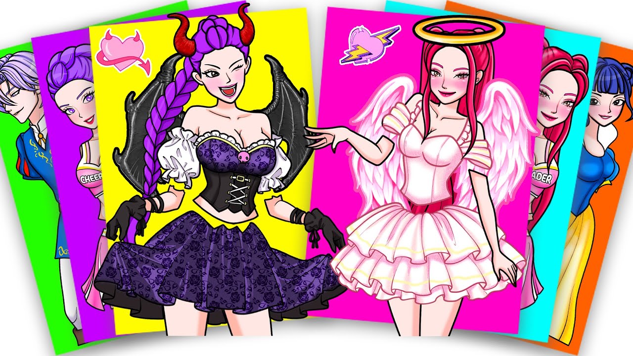 HUNTRIX DRESS-UP ANGEL and VILLIAN DEMON - KPOP DEMON HUNTERS | FASHION STICKER PAPER DIY