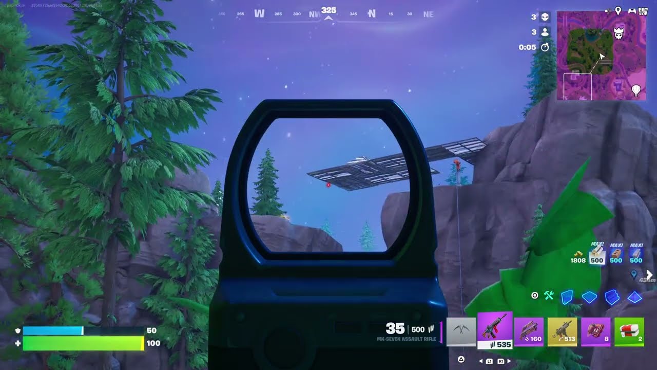 Fortnite Battle Royale in the square/rectangle storm, boss fight, Mythic Flex SMG, and I got 🥈