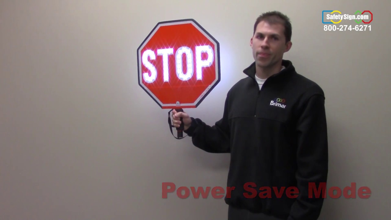 Hand Held LED Stop Sign & Stop/Slow Sign Demonstration