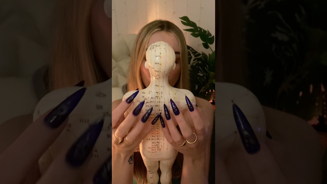 Slow acupuncture doll asmr (tapping and scratching) #asmr #acupuncturedoll