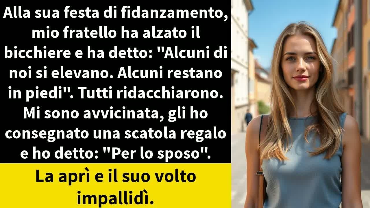 Alla sua festa di fidanzamento, mio fratello ha alzato il bicchiere e ha detto：