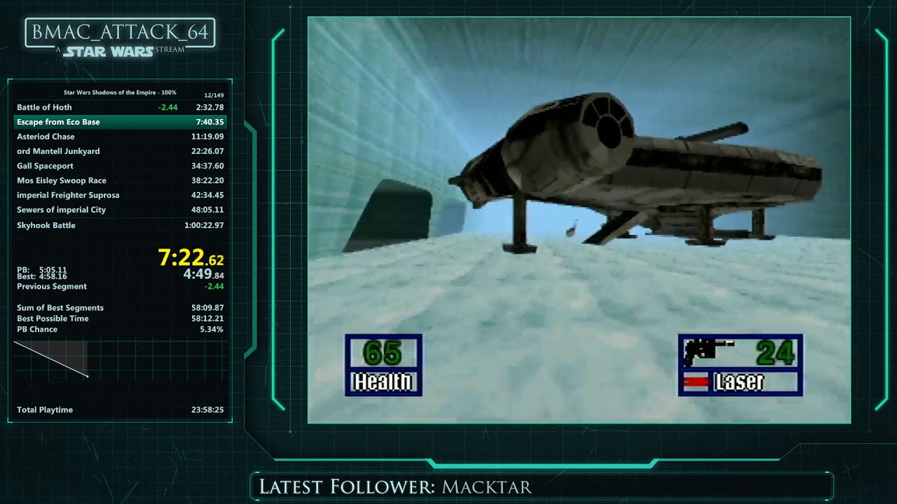 Star Wars: Shadows of the Empire N64 100% 59:39 World Record Speedrun