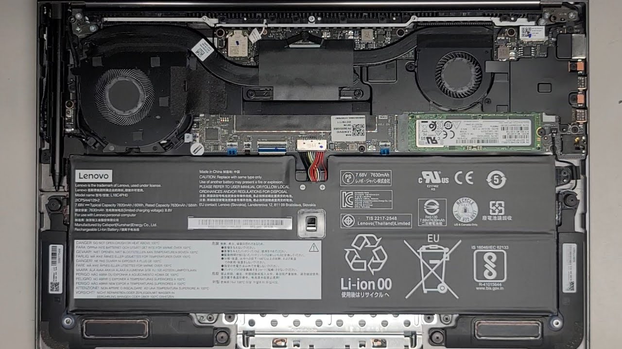 Разборка Lenovo Yoga C940-14IIL 81Q9, замена SSD-накопителя, замена аккумулятора, быстрый осмотр