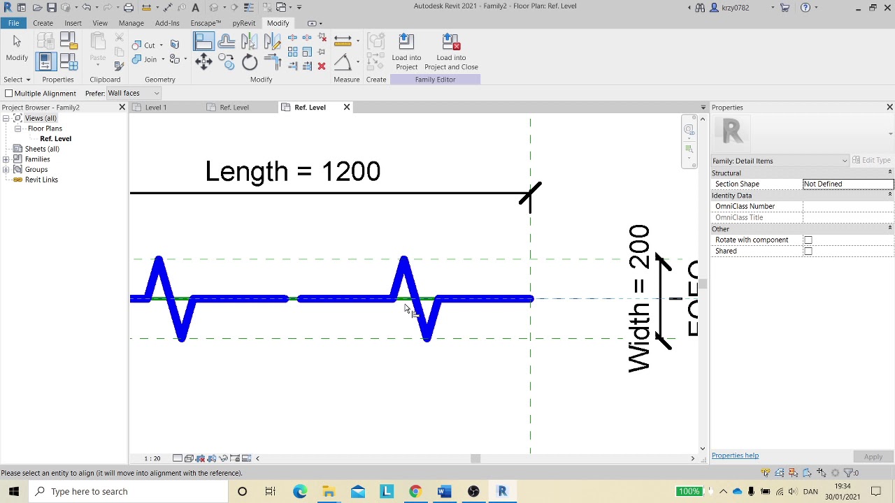 Revit: Nesting detail item into line based...