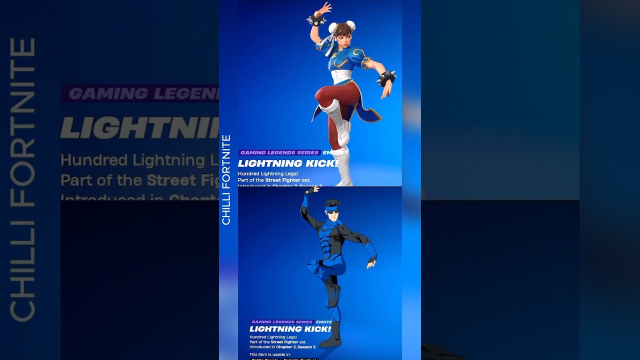Invincible Blue Suit Fortnite Doing Emotes (Cannon, Kick, Short Fuse & Lightning Kick) Part 12