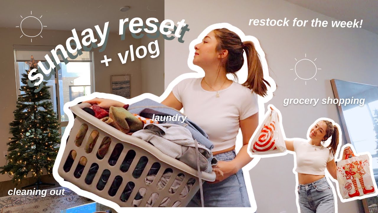 my sunday reset routine: grocery shopping, restocking, cleaning & more!