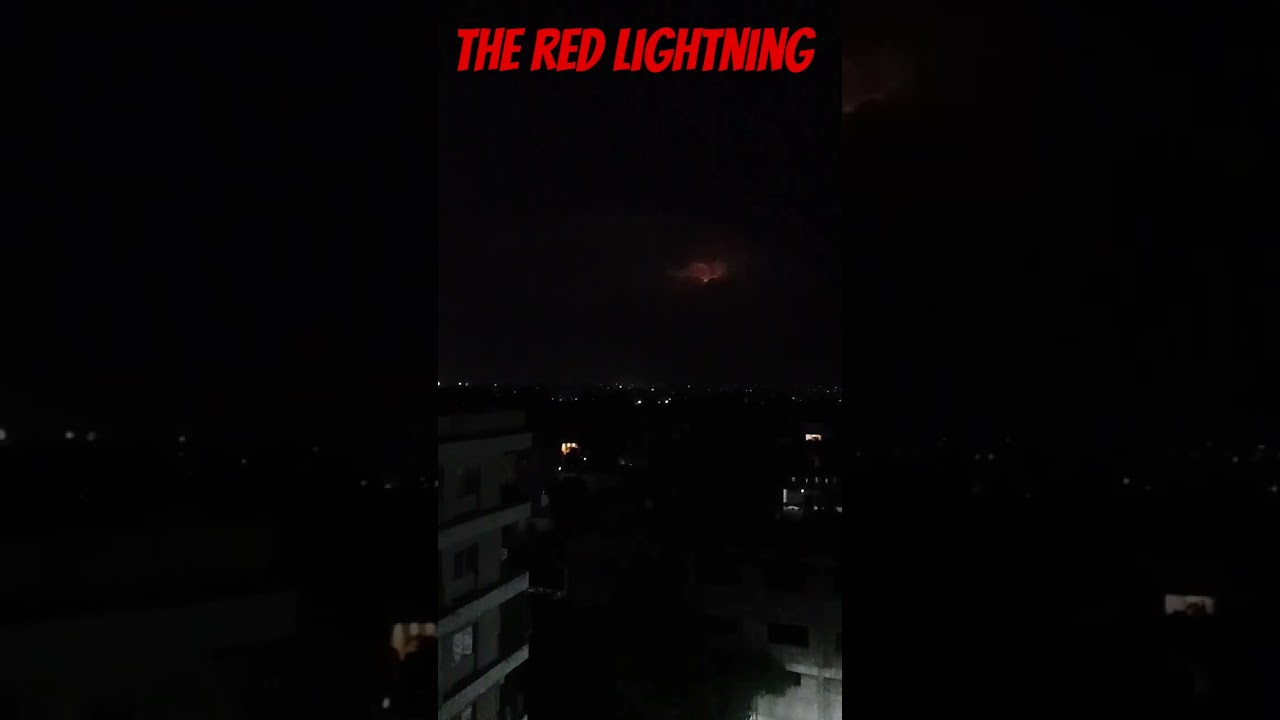 Witness the astonishing Sight of Red Lightning! #thunder