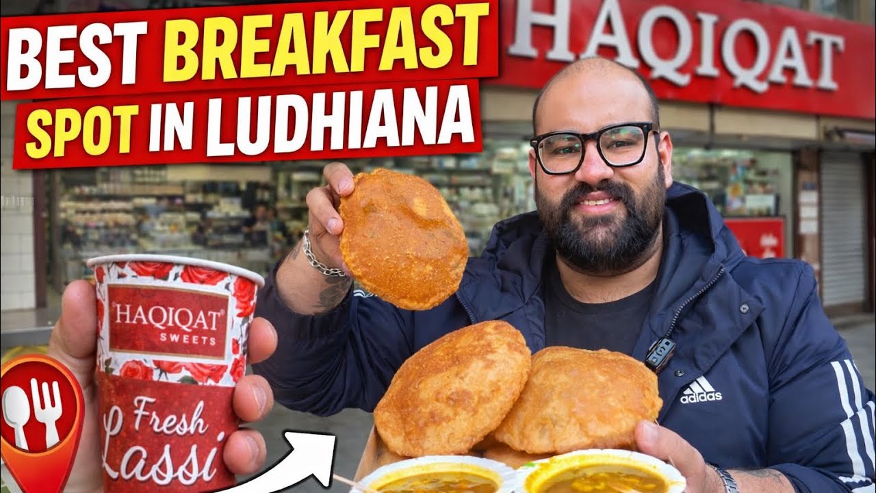 “Ludhiana ka BEST breakfast mil gaya 🤯 Poori + Chole + Lassi = Swarg!”