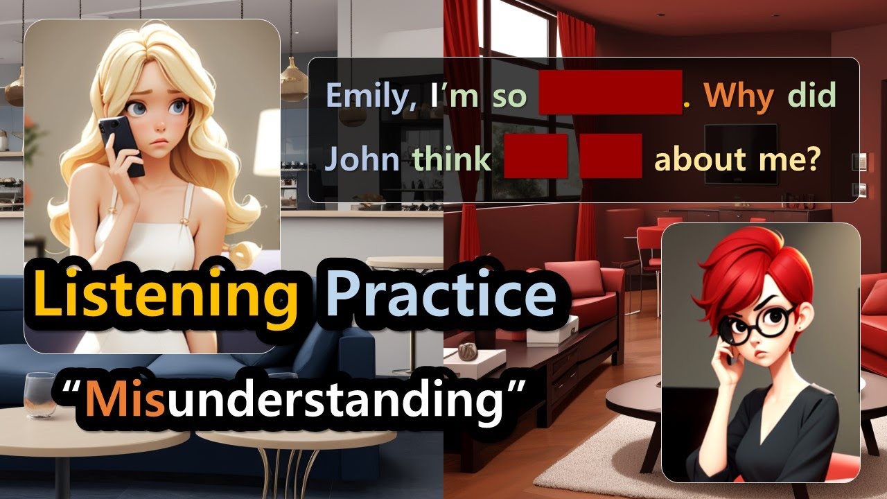 English Listening Practice [Conversation about Misunderstanding Between Lovers]