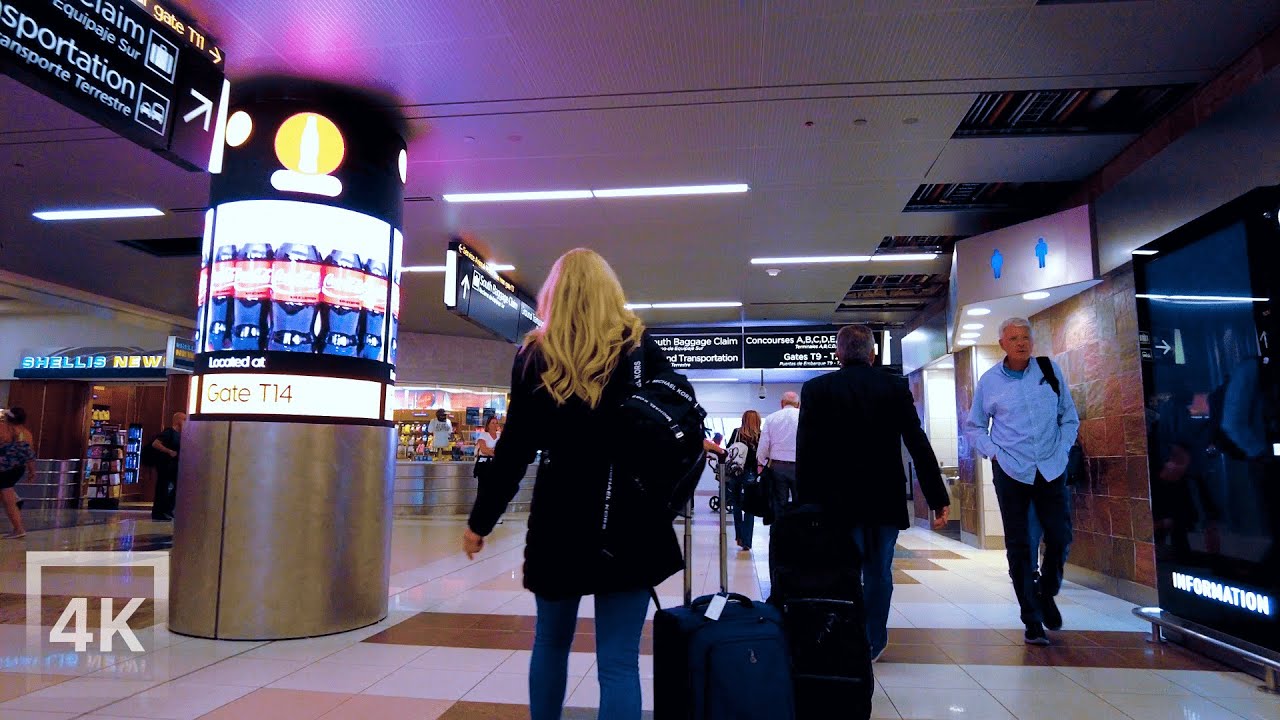 Walking through the busiest airport in the world - Atlanta airport walking tour, 4K