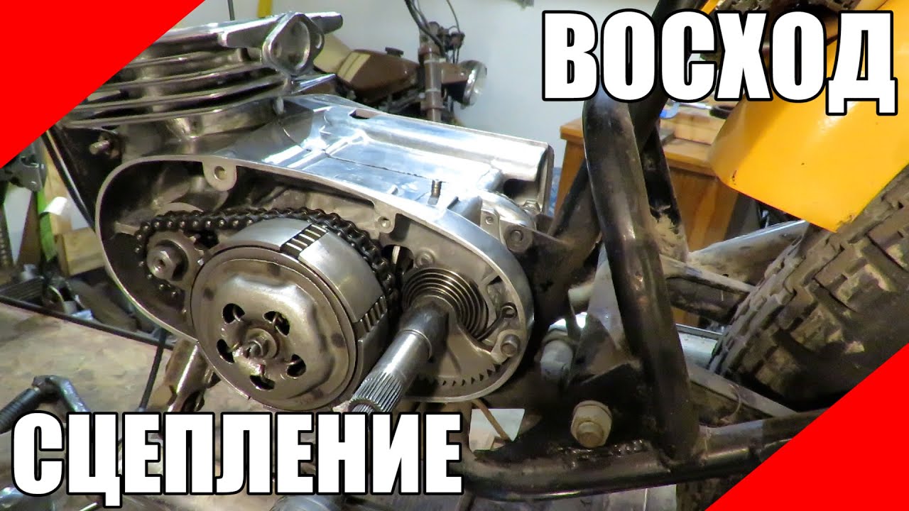 Сборка цепной моторной передачи сцепления и кикстартера мотоцикла Восход 3М