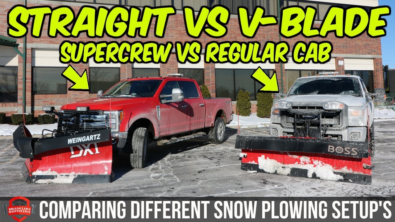 Comparing Snow Plow Setup's - Straight Vs V-Blade - Regular Cab Vs SuperCrew | Hanging w/ Alex Lica