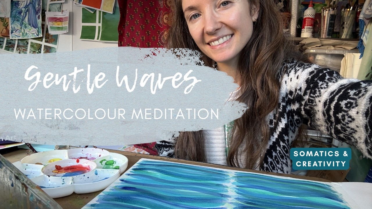 Watercolour Meditation for Anxiety & Nervous System Support // Gentle Waves Somatic Painting