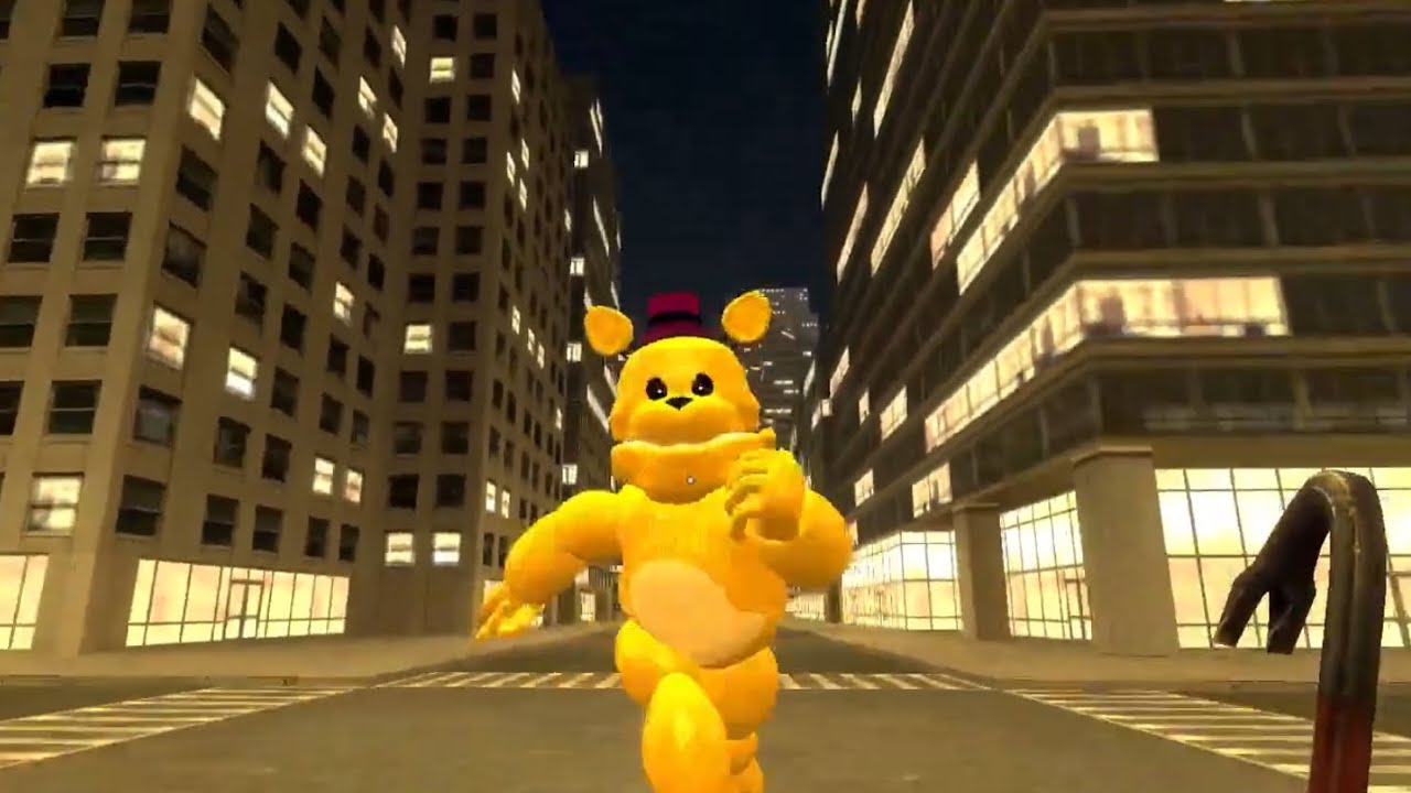 Fredbear chases me around in Golden City (gmod)
